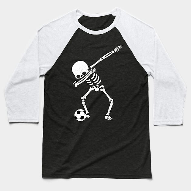 Halloween Dabbing Skeleton Soccer Ball T-Shirt Skeleton Dab Baseball T-Shirt by vo_maria